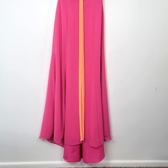 Alfred Angelo Bridesmaid Dress Pink & Orange Strapless Gown NWT - Picture 8 of 11